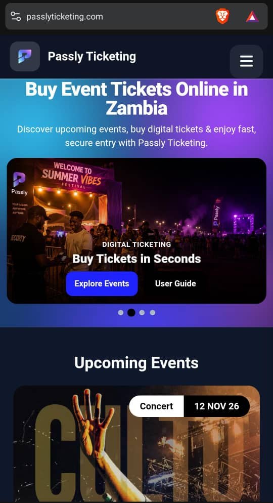 Passly Ticketing on a phone